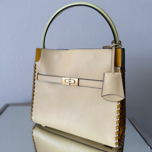 Like new Tory Burch Neutral Small Lee Radziwill Whipstitch Tote Bag $1,498 - Picture 4 of 12